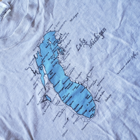 Vintage | Lee Sport Lake Michigan Map MADE IN USA - Picture 2 of 11